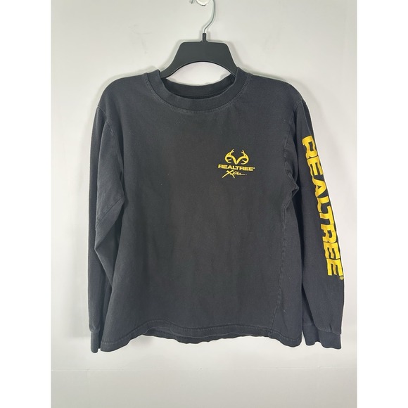 Realtree Xtra Men's Long Sleeve T-Shirt Size Medium Black Yellow Metal - Picture 3 of 10
